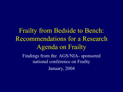 Frailty: Potential Causal Pathway(s)