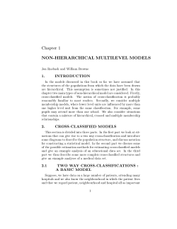 NON-HIERARCHICAL MULTILEVEL MODELS