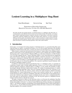 Lenient Learning in a Multiplayer Stag Hunt