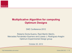 Multiplicative Algorithm for computing Optimum Designs