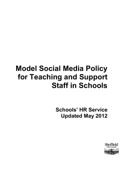 Model Social Media Policy for Teaching and Support Staff in Schools