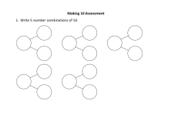Making 10 Assessment 1. Write 5 number combinations of 10.