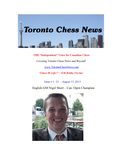 English GM Nigel Short &ndash; Can. Open Champion