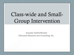 Class-wide and Small- Group Intervention
