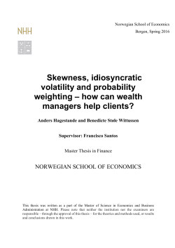 Skewness, idiosyncratic volatility and probability weighting &ndash; how