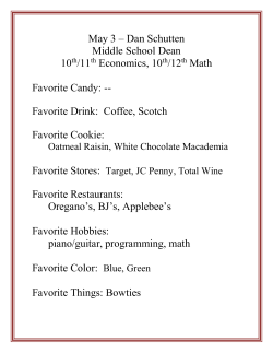 May 3 &ndash; Dan Schutten Middle School Dean 10 /11 Economics, 10