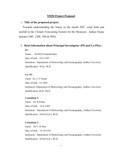 Format for NMM research proposals - Indian Institute of Tropical