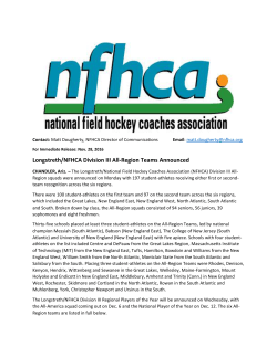Longstreth/NFHCA Division III All-Region Teams Announced