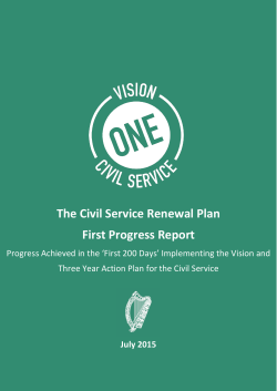 The Civil Service Renewal Plan First Progress Report