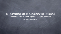 NP-Completeness of Combinatorial Problems