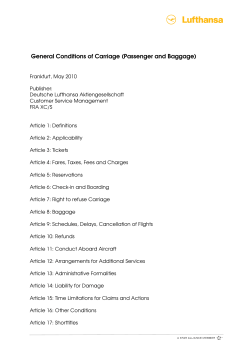 General Conditions of Carriage (Passenger and Baggage)