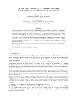 PRICING FOR GEOMETRIC MARKED POINT