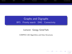 Graphs and Digraphs - BFS Priority search DAG Connectivity
