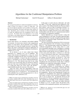 Algorithms for the Coalitional Manipulation Problem