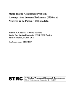 Static Traffic Assignment Problem. A comparison between Beckmann