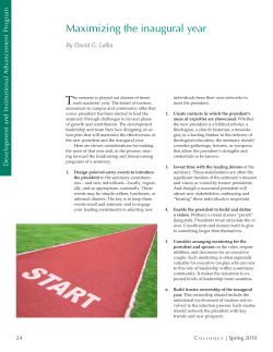 Maximizing the inaugural year - The Association of Theological