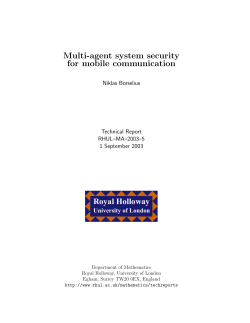Multi-agent system security for mobile communication