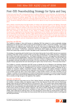 Post-ISIS Peacebuilding Strategy for Syria and Iraq