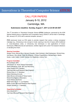 Innovations in Theoretical Computer Science (ITCS)