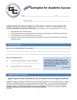 Gameplan for Academic Success