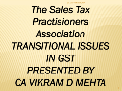 CA Vikram Mehta Transitional Issues in GST