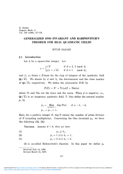 1. Introduction Let d be a square-free integer. Let