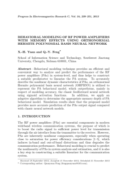 behavioral modeling of rf power amplifiers with memory effects using