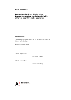 Computing Nash equilibrium in a telecommunication