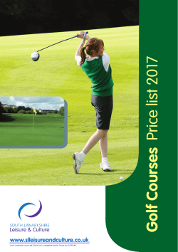 Golf price list - South Lanarkshire Leisure and Culture