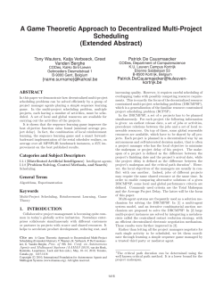 A Game Theoretic Approach to Decentralized Multi-Project