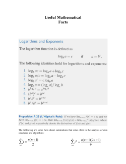 Useful Formulas - Dr. Wissam Fawaz