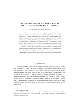 ON THE EXISTENCE OF NASH EQUILIBRIA IN DISCONTINUOUS
