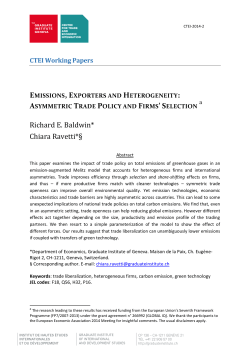 Emissions, Exporters and Heterogeneity: Asymmetric Trade Policy