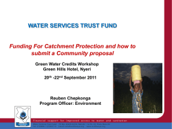 Funding For Catchment Protection and how to