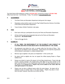 to Read Bylaws - Plano Parks and Recreation Athletic League