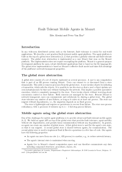 Introduction The global store abstraction Mobile agents using the