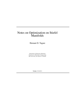 Notes on Optimization on Stiefel Manifolds