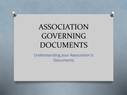 Association Governing Documents