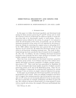 DIRECTIONAL ERGODICITY AND MIXING FOR ACTIONS OF Zd 1