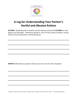 A Log for Understanding Your Partner`s Hurtful and Abusive Actions