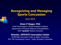 Brian P. Rieger, PhD`s talk about concussions in lacrosse
