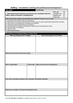 Staffing – recruitment, training and professional development 6