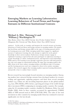 Emerging Markets as Learning Laboratories