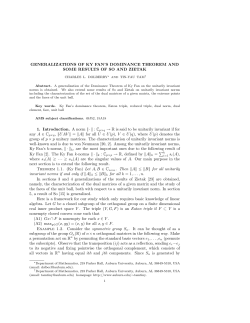 GENERALIZATIONS OF KY FAN`S DOMINANCE THEOREM AND