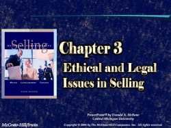 Some questions answered in Chapter 3 Why do salespeople need