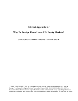 Internet Appendix for Why Do Foreign Firms Leave U.S. Equity