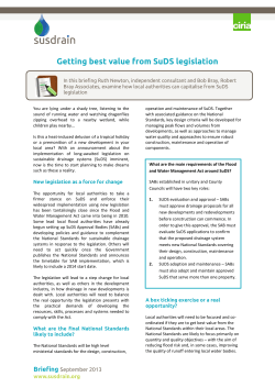 Getting best value from SuDS legislation