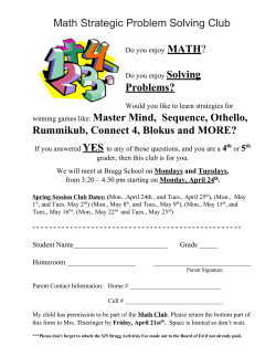 Math Strategic Problem Solving Club Problems? winning games like