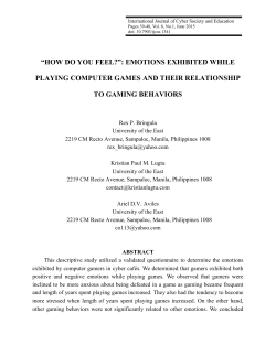 emotions exhibited while playing computer games and their