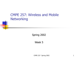 CMPE 293: Wireless and Mobile Networking